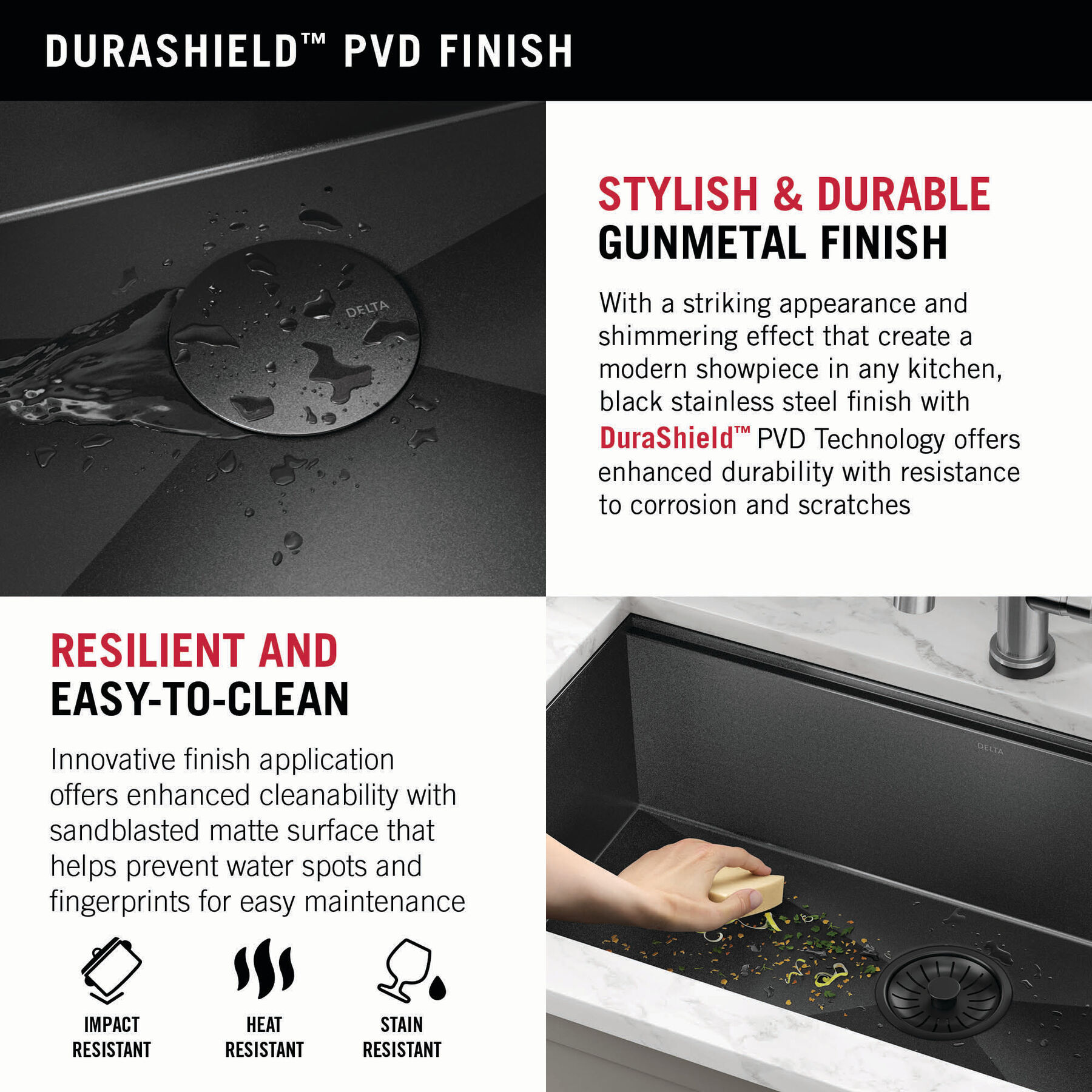 Lavabo de cocina tipo estación de trabajo con un receptáculo calibre 16 de 30" de montaje bajo encimera, con reborde WorkFlow™ y accesorios, imagen 8